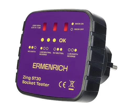 фотография Тестер за захранващи контакти Ermenrich Zing ST30, изображение 1