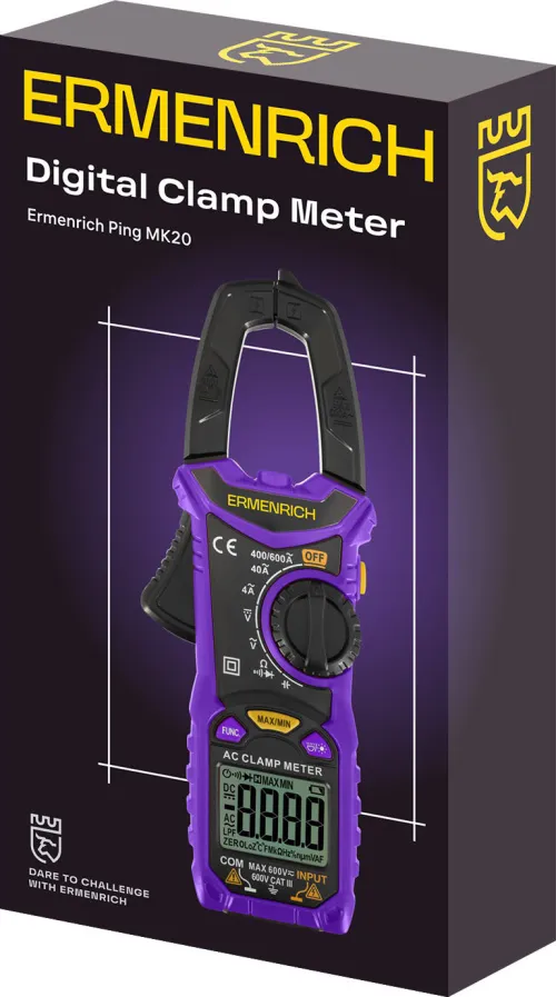 снимка Цифрови амперметър клещи Ermenrich Ping MK20, изображение 2