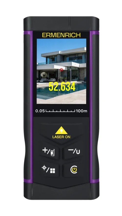 снимка Лазерен измерител Ermenrich PRO LR100, с камера, изображение 4