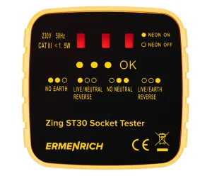 снимка Тестер за захранващи контакти Ermenrich Zing ST30